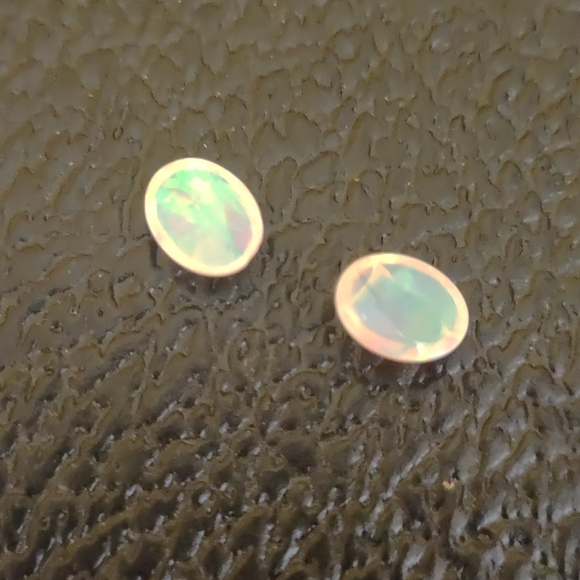 Natural Crystal Opal Cabochon Pair 2 Piece Lot #101 - Picture 4 of 8